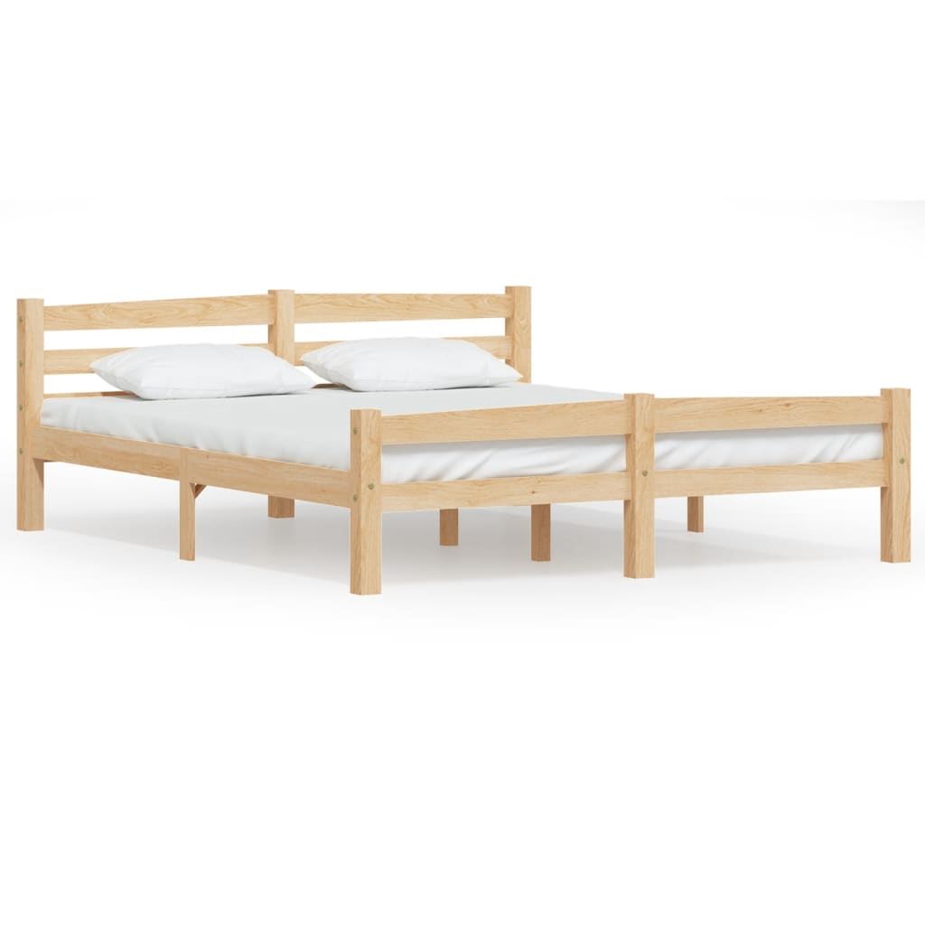 Bed Frame without Mattress Solid Pinewood 160x200 cm