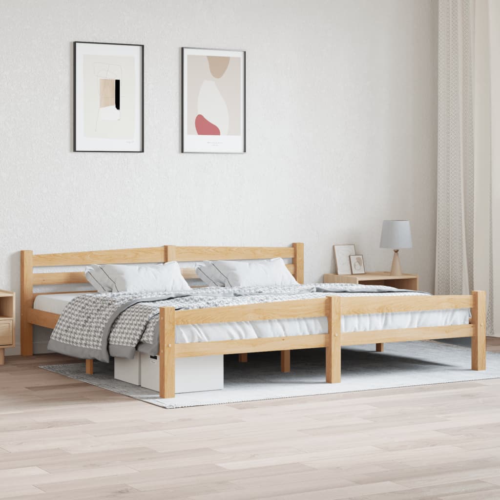 vidaXL Bed Frame without Mattress Solid Pinewood 200x200 cm