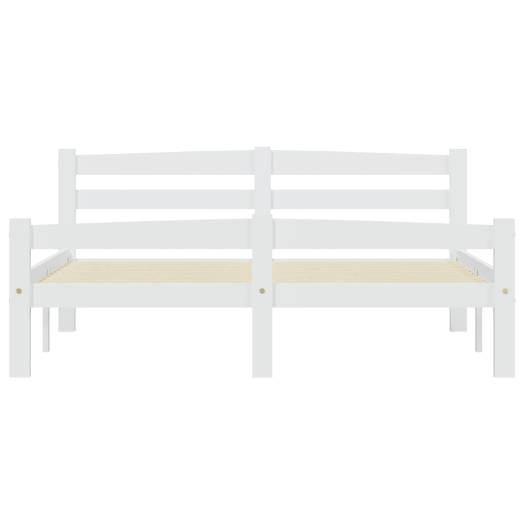 vidaXL Bed Frame without Mattress White Solid Pinewood 120x200 cm