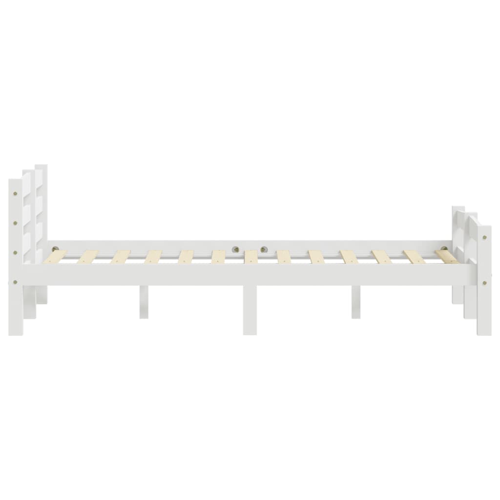 vidaXL Bed Frame without Mattress White Solid Pinewood 120x200 cm