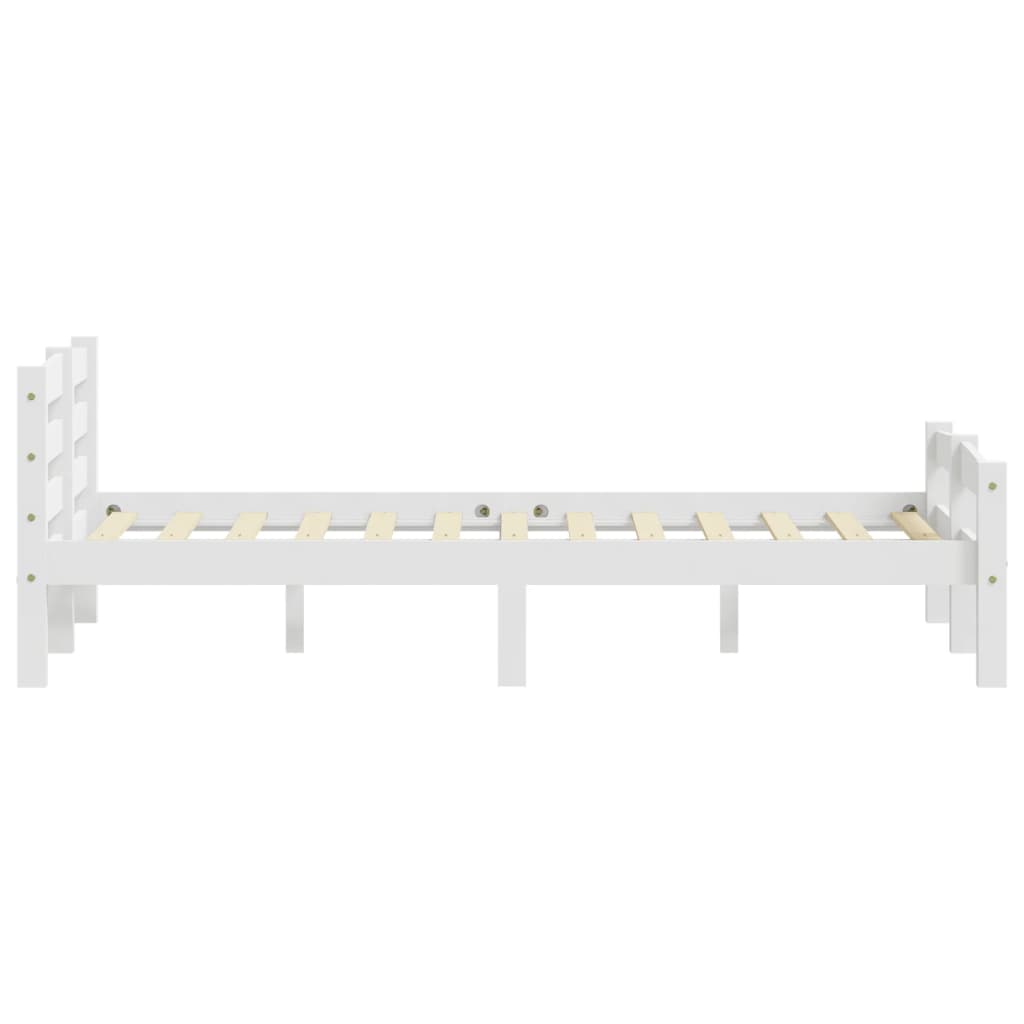 vidaXL Bed Frame without Mattress White Solid Pinewood 140x200 cm