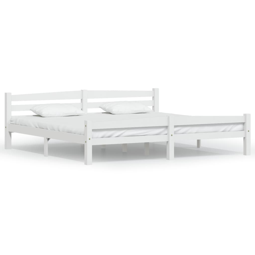 vidaXL Bed Frame without Mattress White Solid Pinewood 200x200 cm