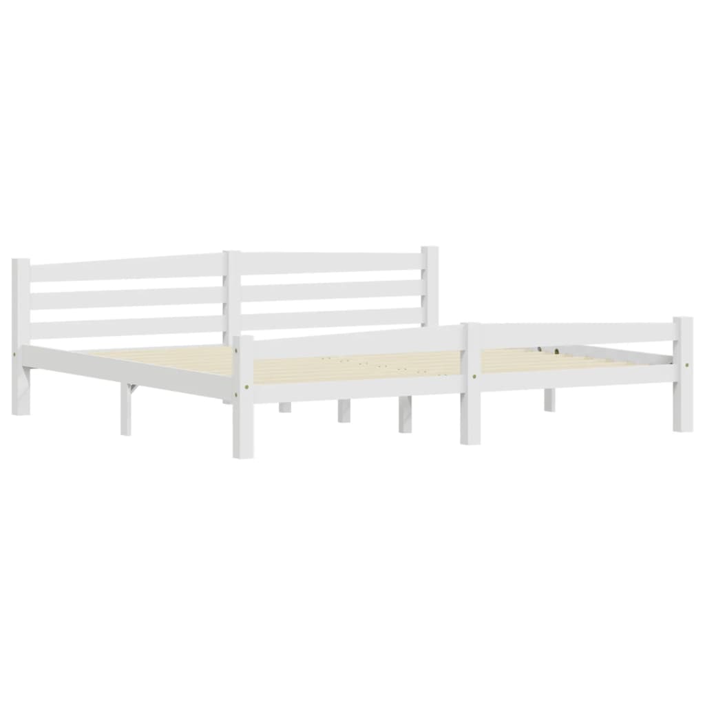 vidaXL Bed Frame without Mattress White Solid Pinewood 200x200 cm