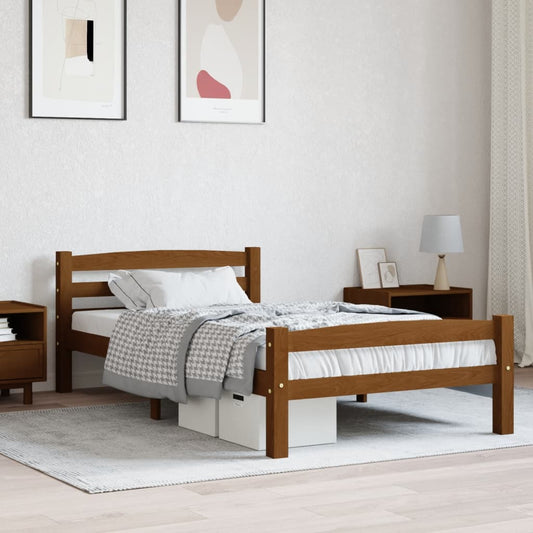 Bedframe honingbruin massief grenenhout 90x200 cm