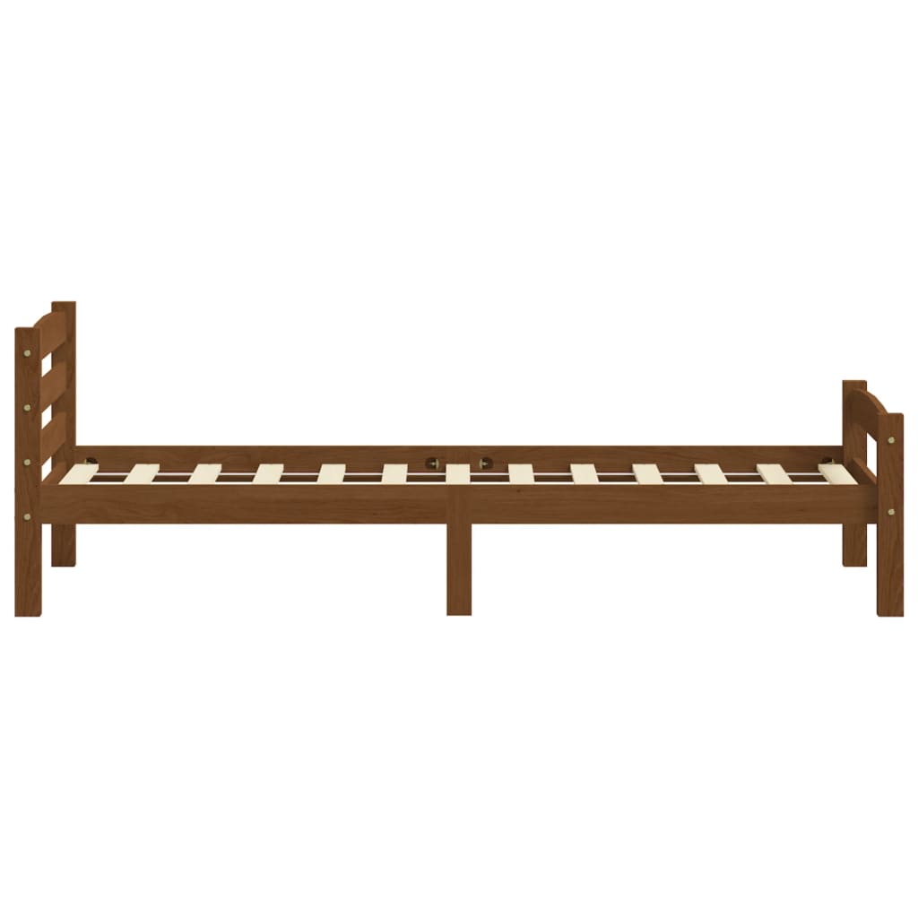 vidaXL Bed Frame without Mattress Honey Brown Solid Pinewood 100x200 cm