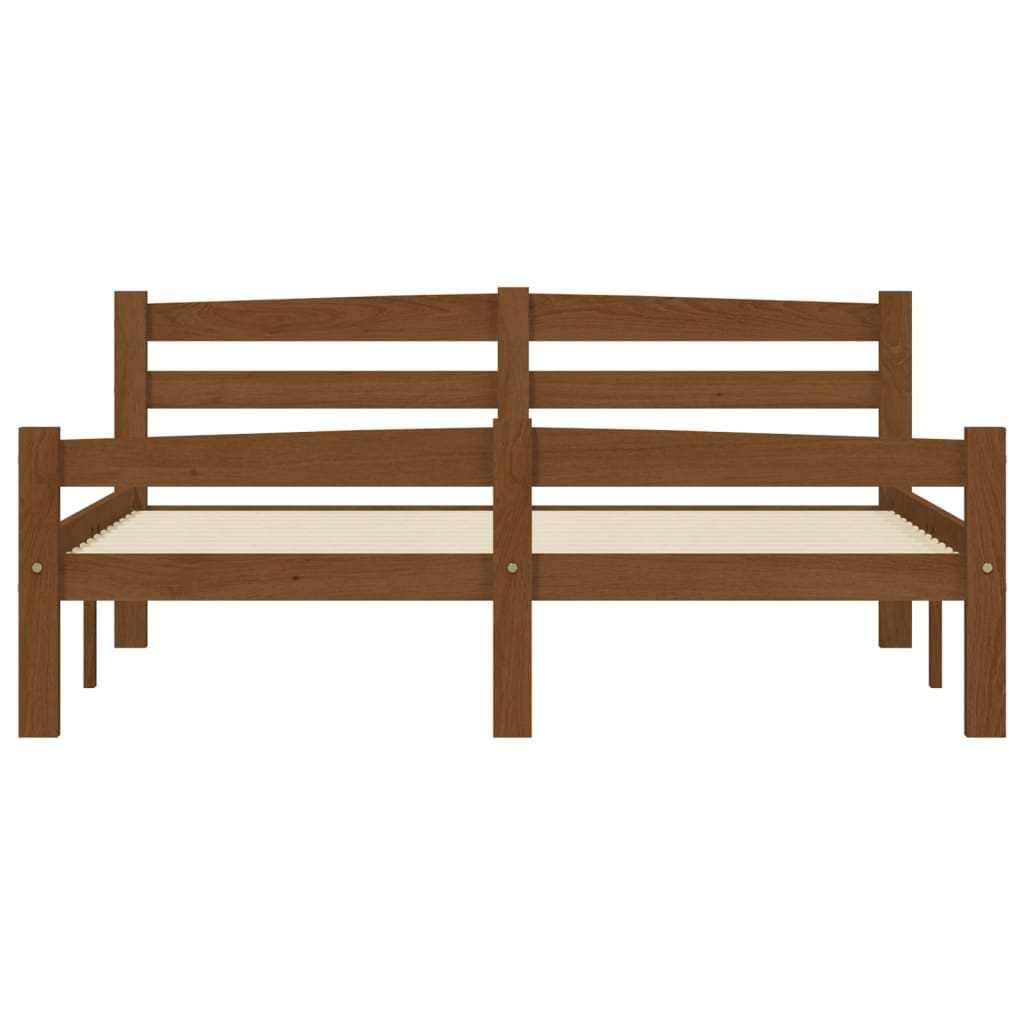 Bed Frame without Mattress Honey Brown Solid Pinewood 120x200 cm