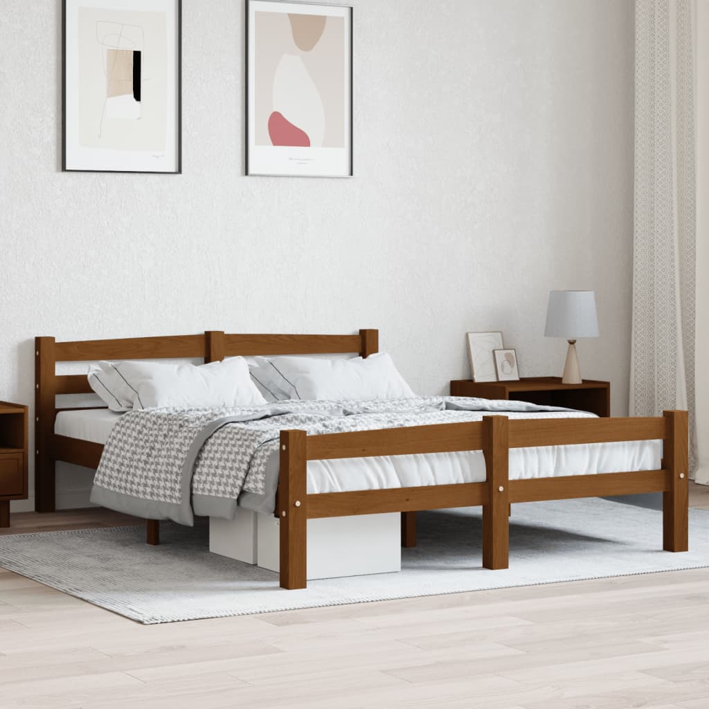 Bedframe honingbruin massief grenenhout 140x200 cm