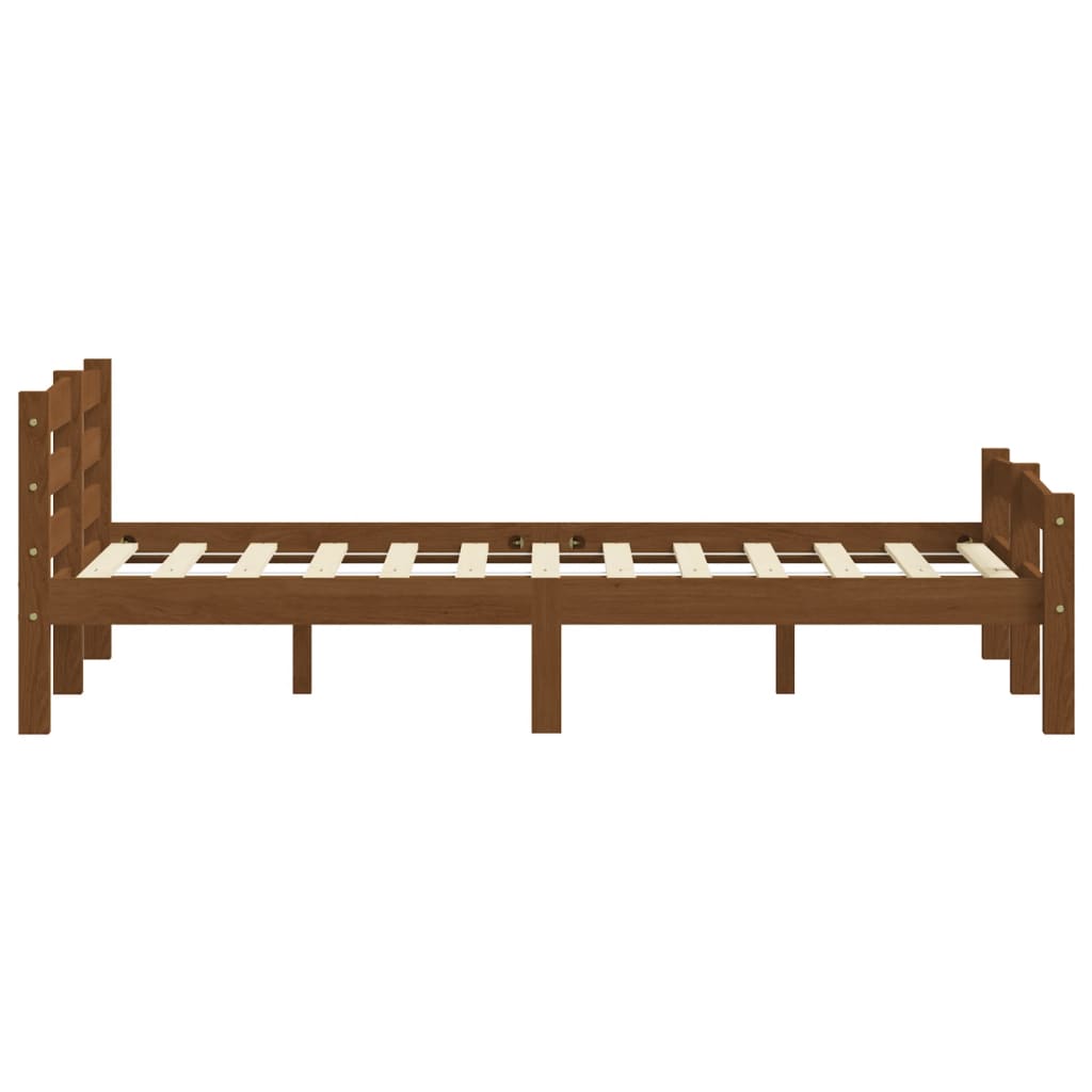 Bed Frame | Honey Brown | Solid Pine Wood, Plywood | Double Size