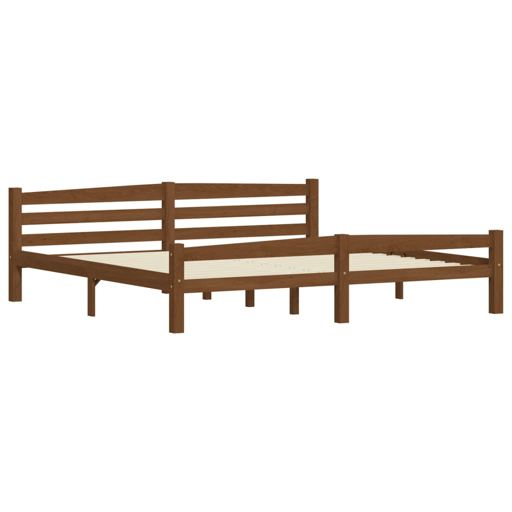 vidaXL Bed Frame without Mattress Honey Brown Solid Pinewood 200x200 cm