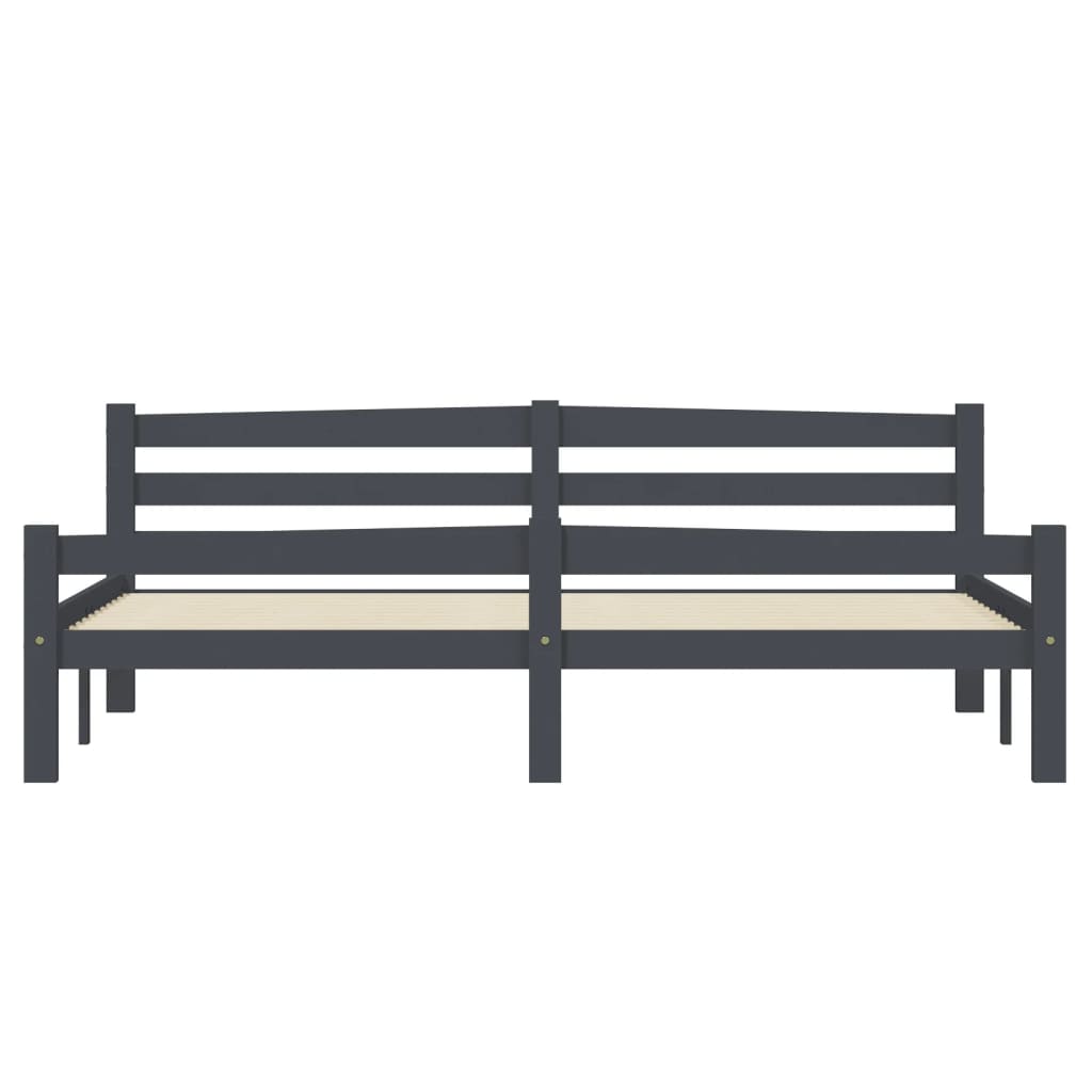 Bedframe donkergrijs massief grenenhout 180x200 cm 6FT Super King