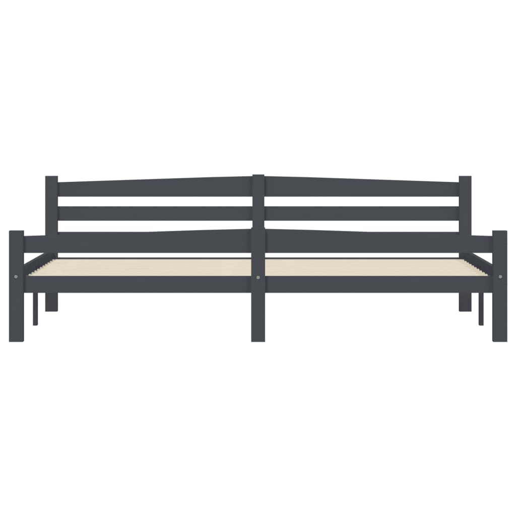 vidaXL Bed Frame without Mattress Dark Grey Solid Pinewood 200x200 cm