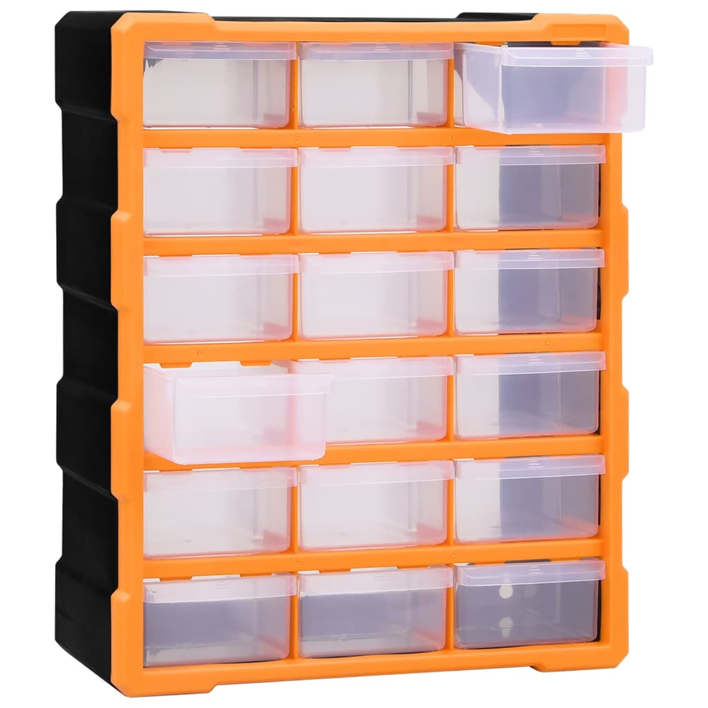 vidaXL Multi-drawer Organiser with 18 Middle Drawers 38x16x47 cm