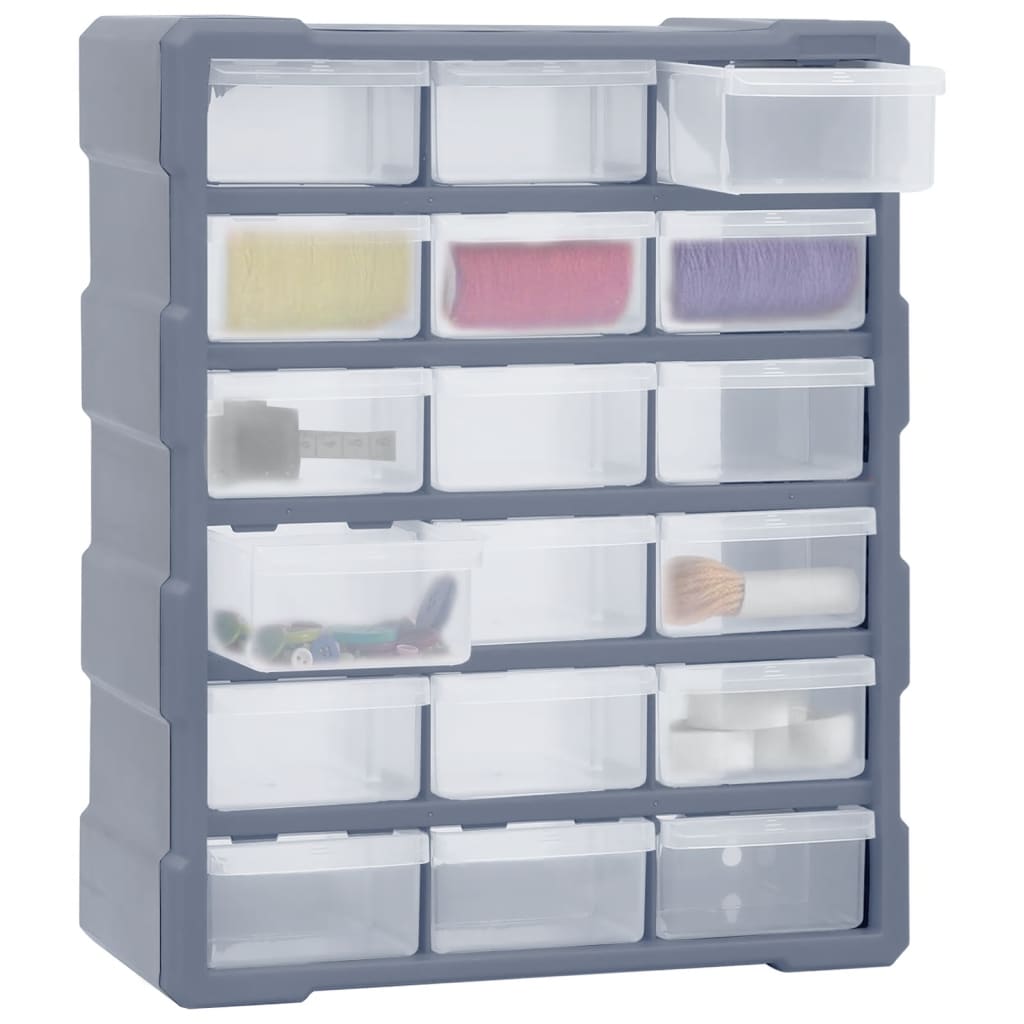 vidaXL Multi-drawer Organiser with 18 Middle Drawers 38x16x47 cm