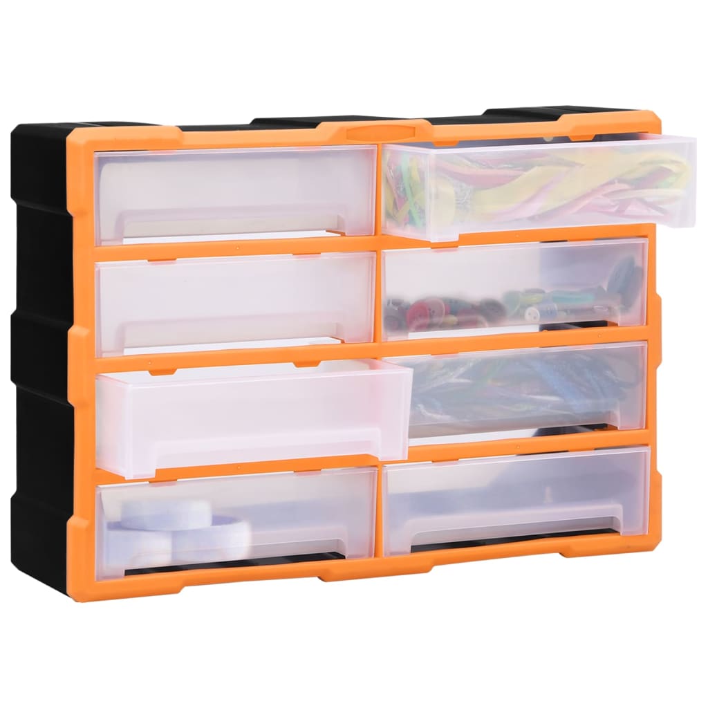 vidaXL Multi-drawer Organiser with 8 Big Drawers 52x16x37 cm