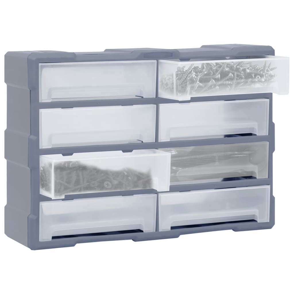 vidaXL Multi-drawer Organiser with 8 Big Drawers 52x16x37 cm