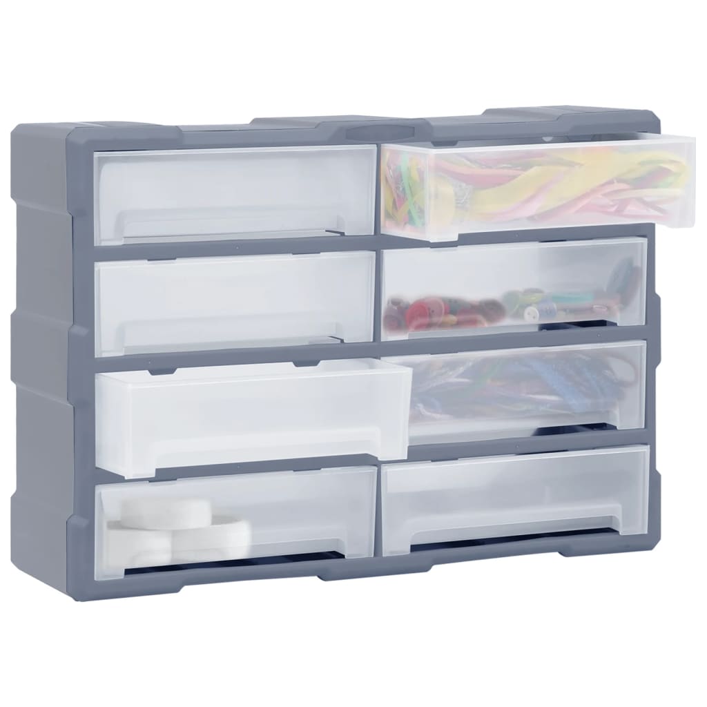 vidaXL Multi-drawer Organiser with 8 Big Drawers 52x16x37 cm