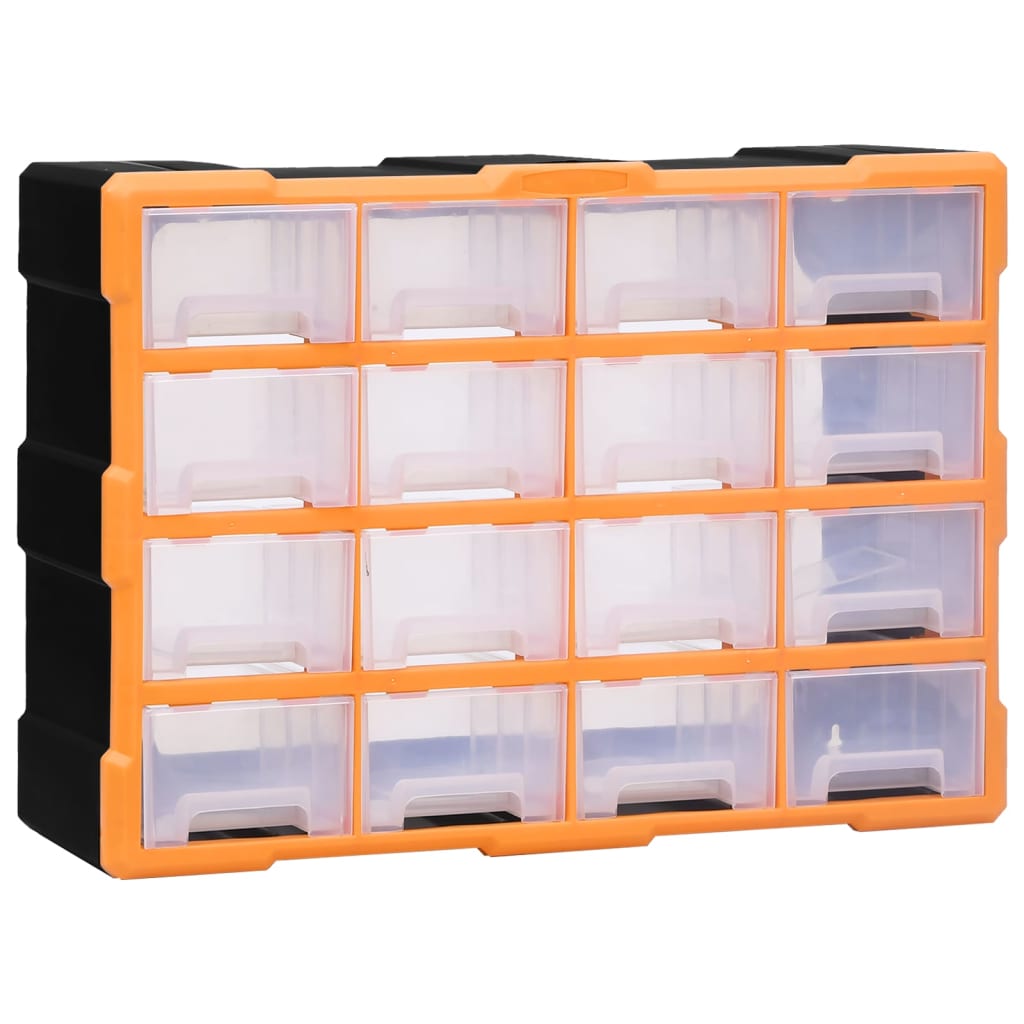 vidaXL Multi-drawer Organiser with 16 Middle Drawers 52x16x37 cm