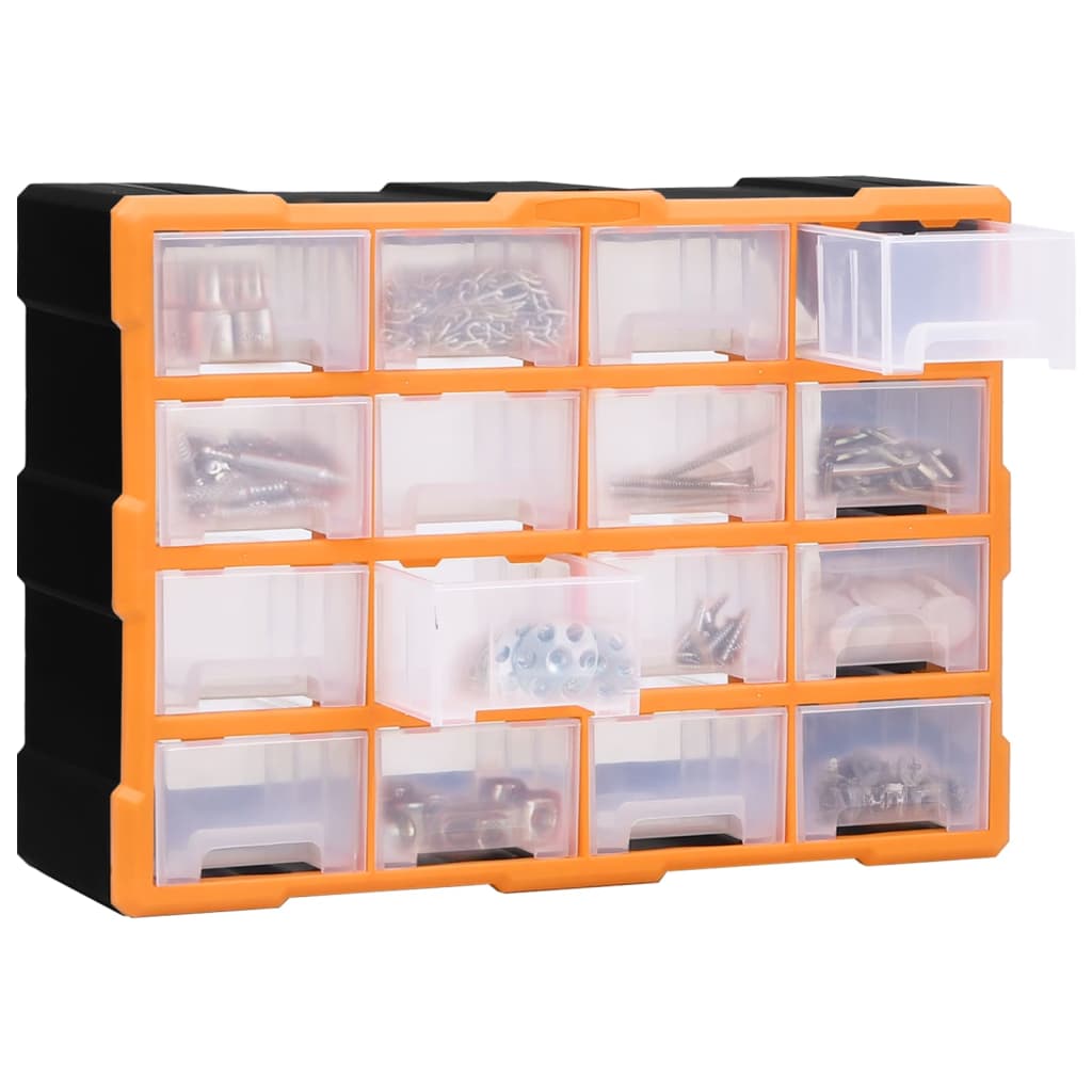 vidaXL Multi-drawer Organiser with 16 Middle Drawers 52x16x37 cm