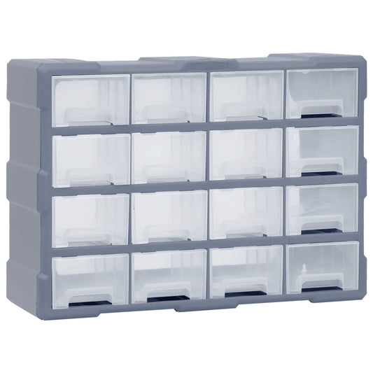 vidaXL Multi-drawer Organiser with 16 Middle Drawers 52x16x37 cm