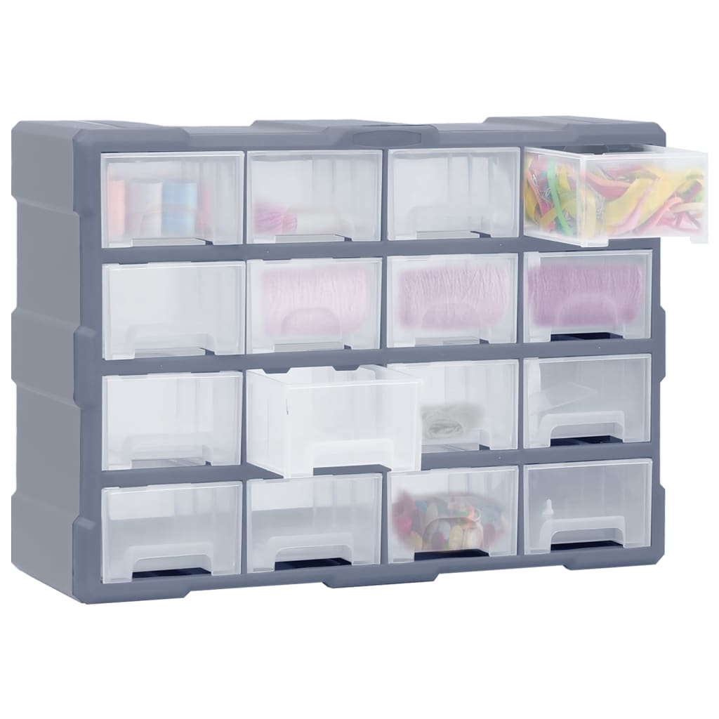 vidaXL Multi-drawer Organiser with 16 Middle Drawers 52x16x37 cm