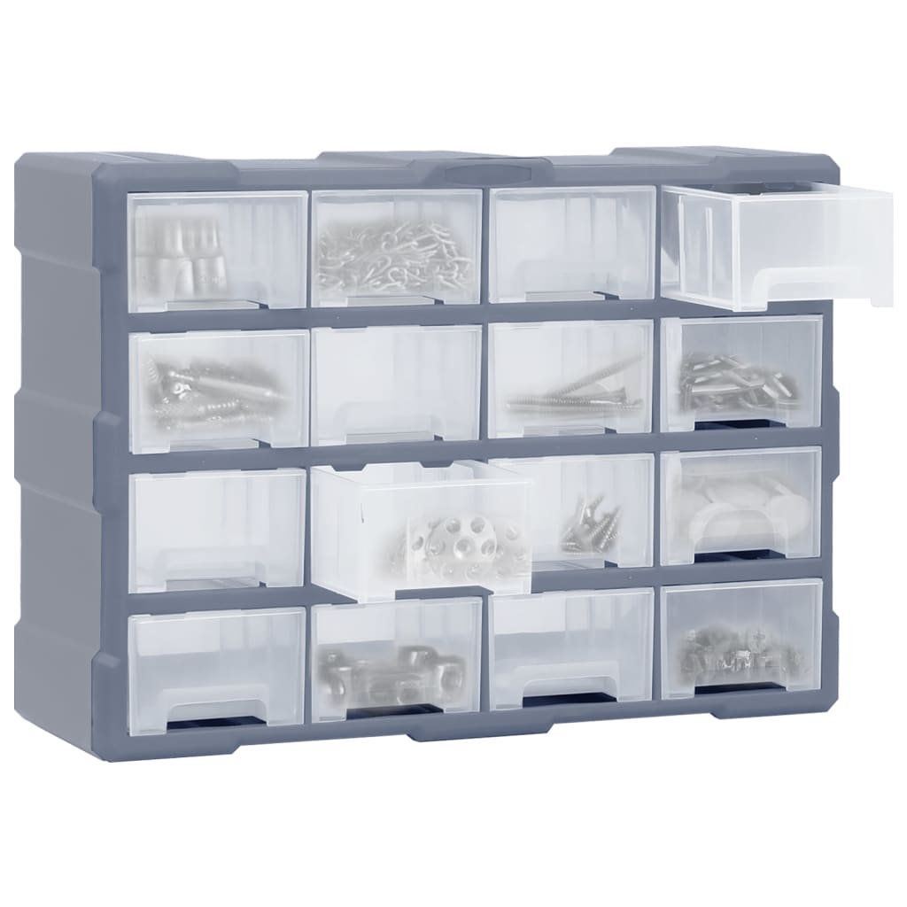 vidaXL Multi-drawer Organiser with 16 Middle Drawers 52x16x37 cm