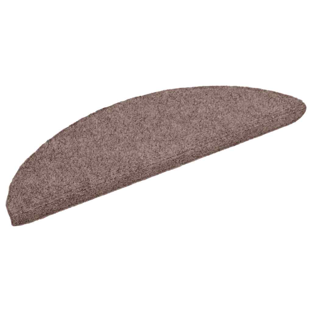 Stair Mats Self-adhesive 5 pcs 56x17x3 cm Light Brown Half Round