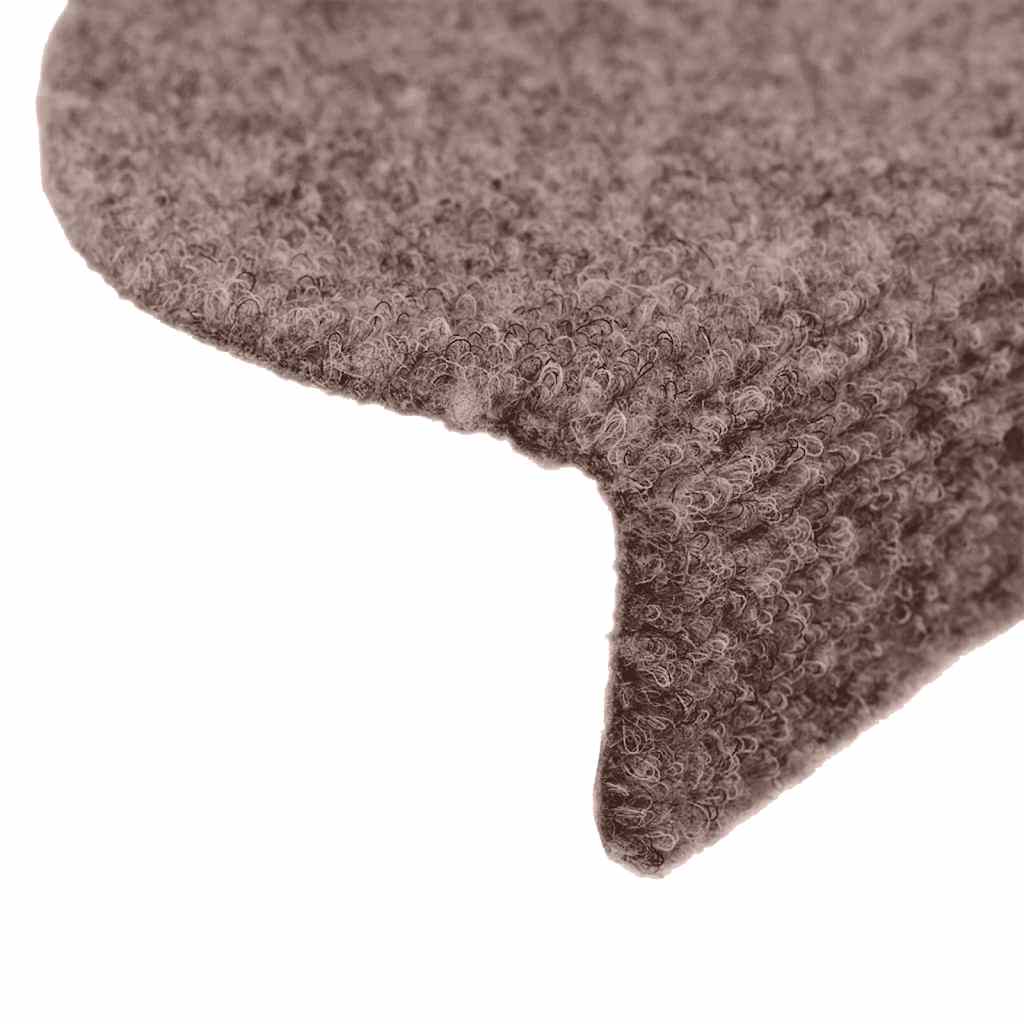 Stair Mats Self-adhesive 5 pcs 56x17x3 cm Light Brown Half Round
