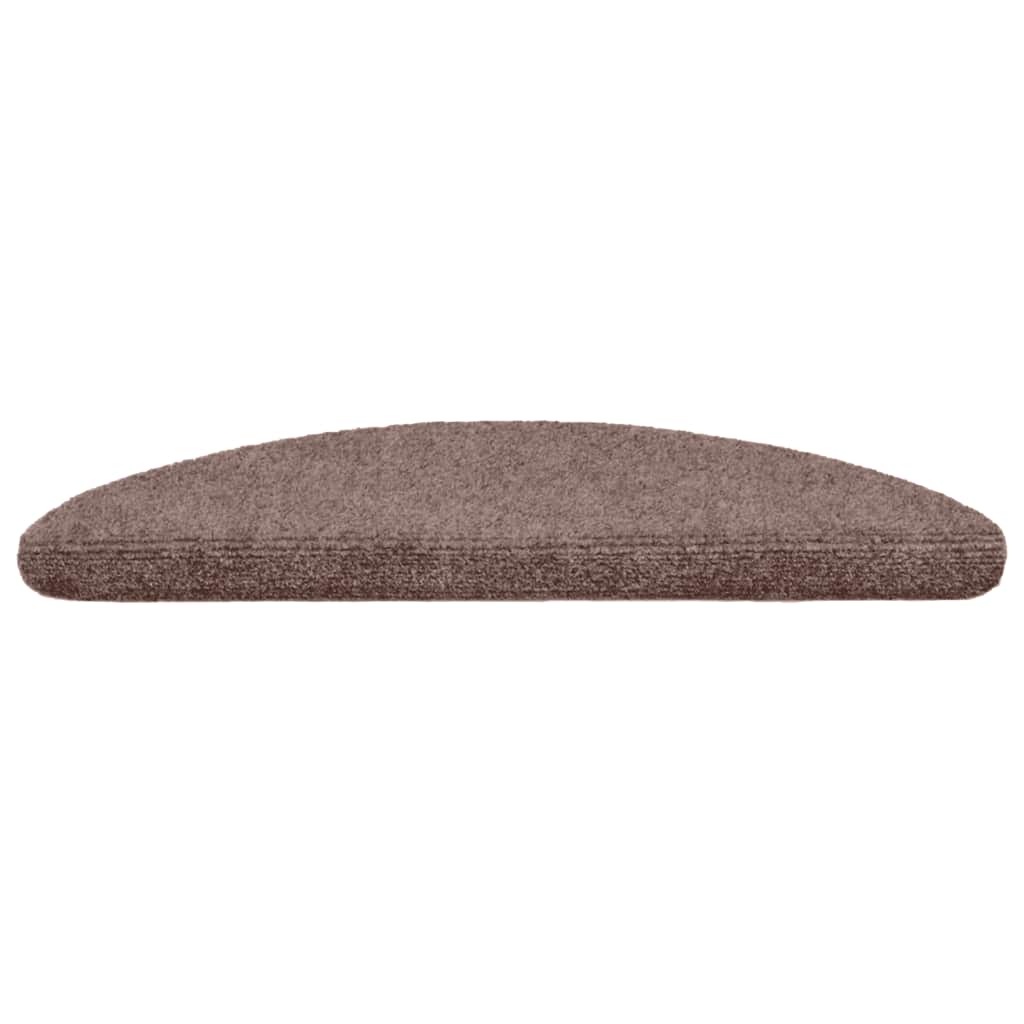 Stair Mats Self-adhesive 10 pcs 56x17x3 cm Light Brown Half Round