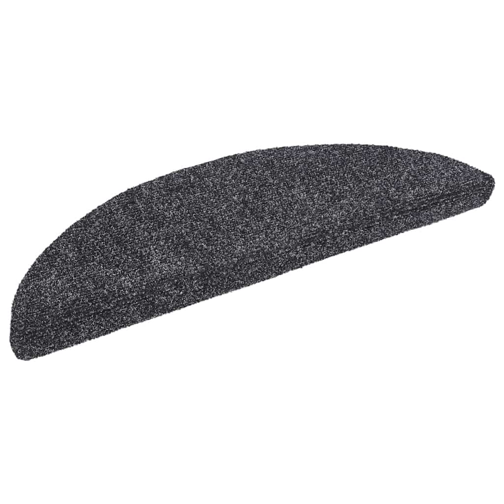 Stair Mats Self-adhesive 5 pcs 56x17x3 cm Dark Grey Half Round