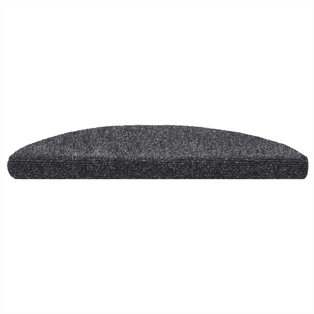 Stair Mats Self-adhesive 5 pcs 56x17x3 cm Dark Grey Half Round