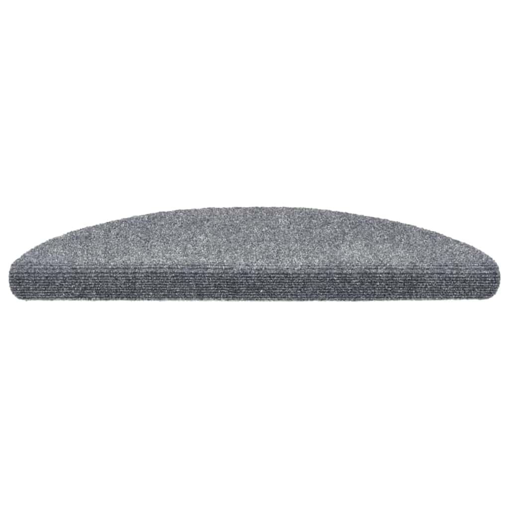 Stair Mats Self-adhesive 10 pcs 56x17x3cm Light Grey Half Round