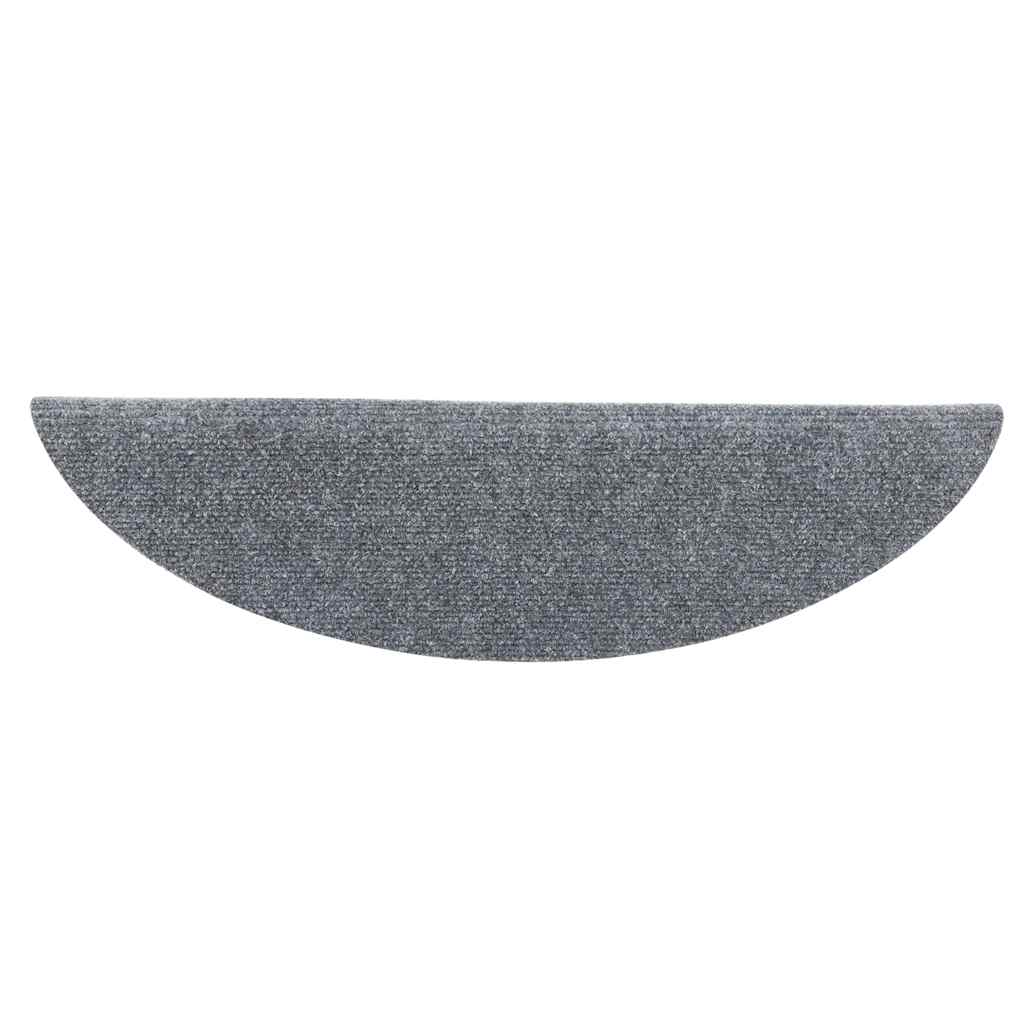 Stair Mats Self-adhesive 10 pcs 56x17x3cm Light Grey Half Round