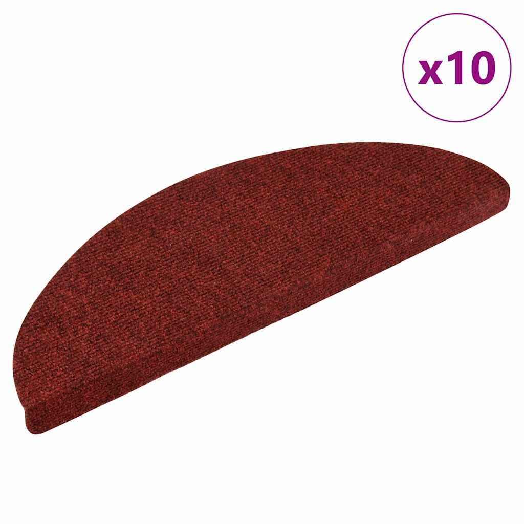 Stair Mats Self-adhesive 10 pcs 56x17x3 cm Bordeaux Red