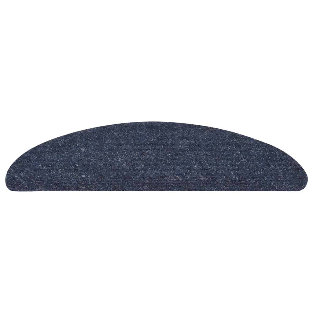 Stair Mats Self-adhesive 5 pcs 56x17x3 cm Blue Half Round
