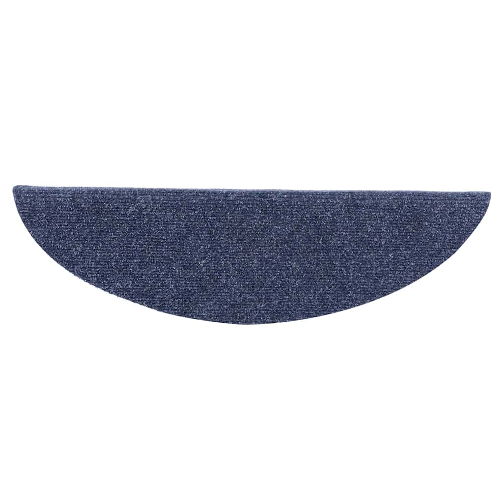 Stair Mats Self-adhesive 5 pcs 56x17x3 cm Blue Half Round