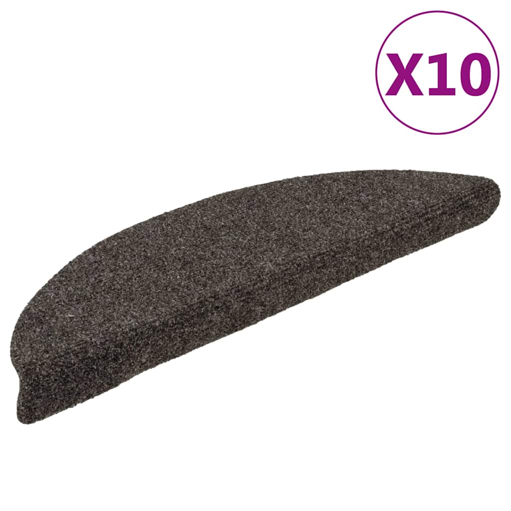 Stair Mats Self-adhesive 10 pcs 56x17x3cm Anthracite Half Round