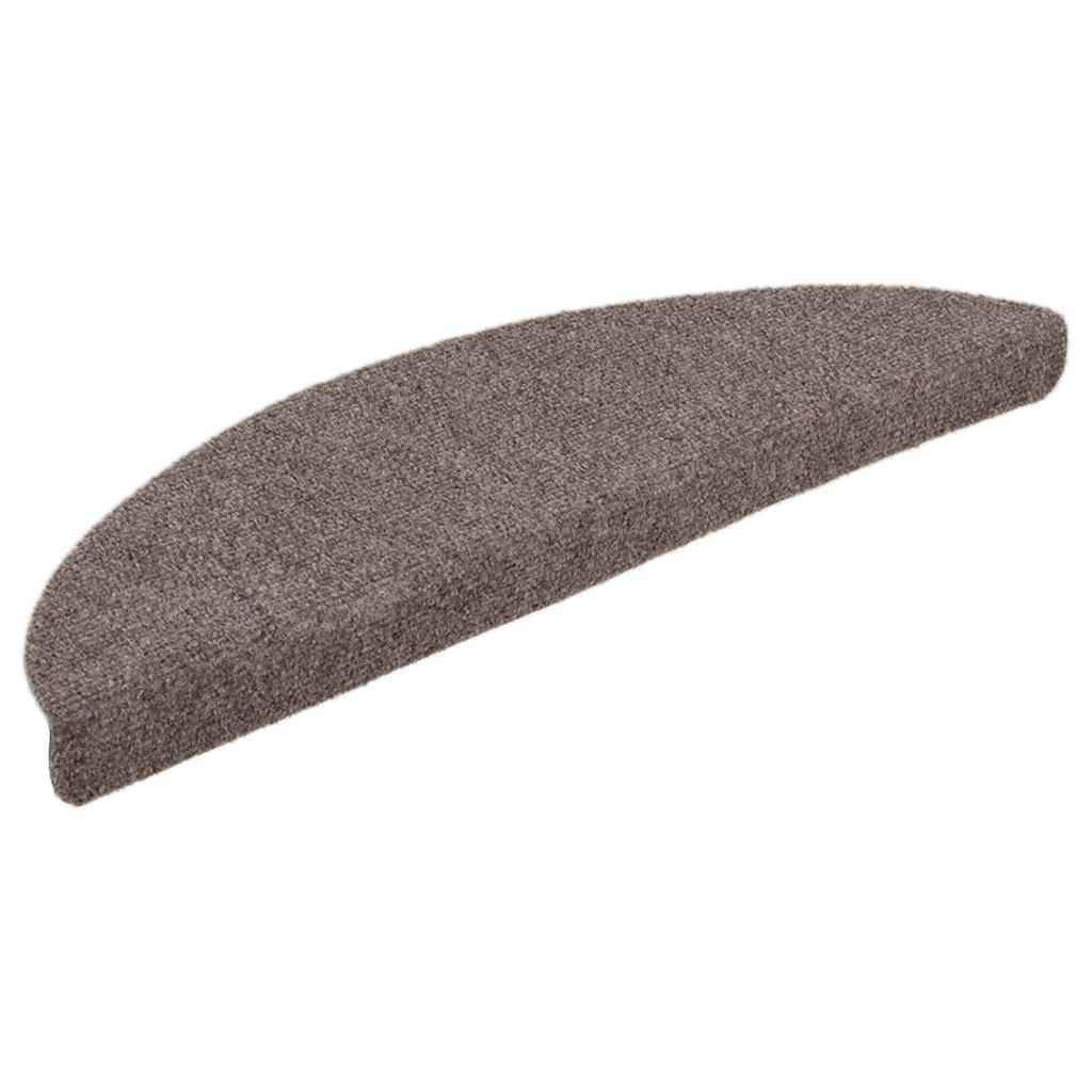 Stair Mats Self-adhesive 5 pcs 56x17x3 cm Beige Half Round