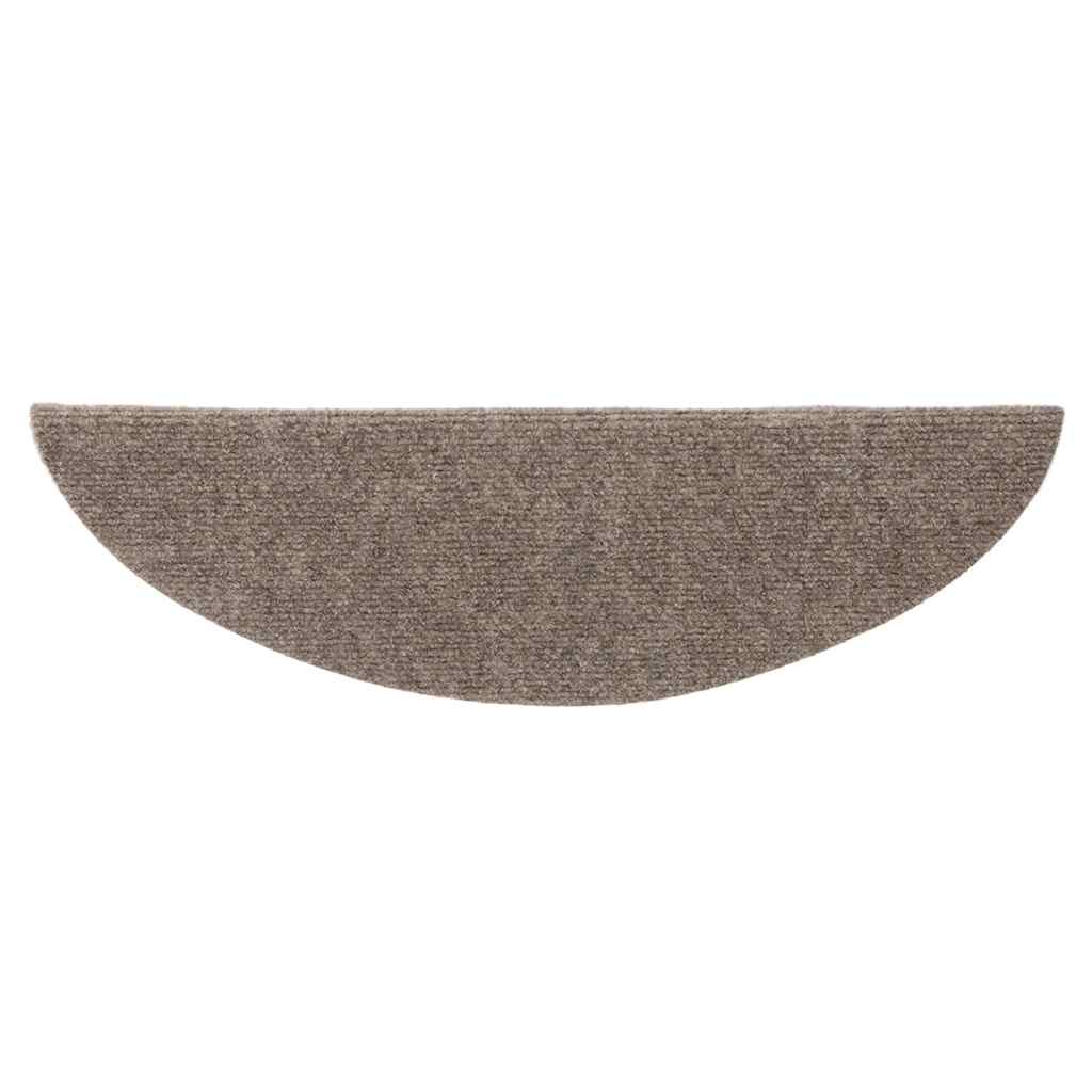 Stair Mats Self-adhesive 5 pcs 56x17x3 cm Beige Half Round