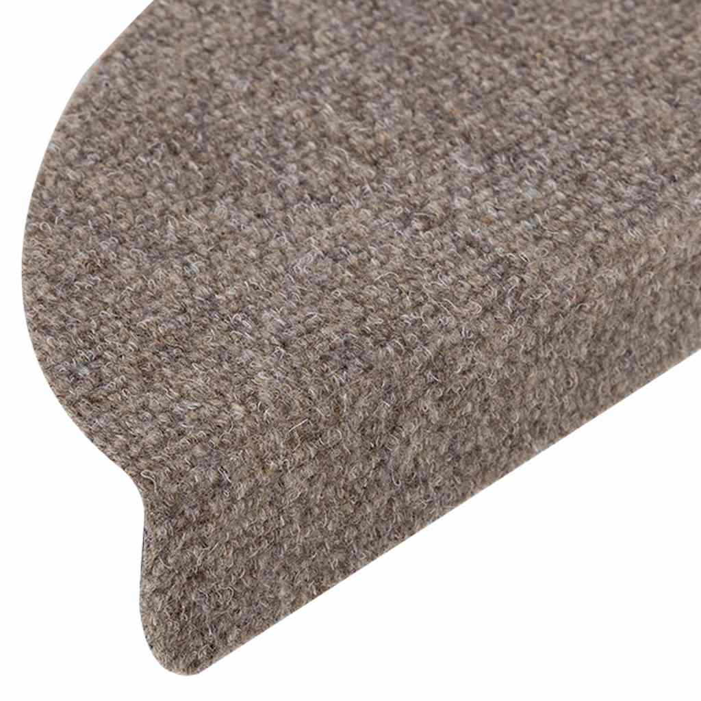 Stair Mats Self-adhesive 5 pcs 56x17x3 cm Beige Half Round