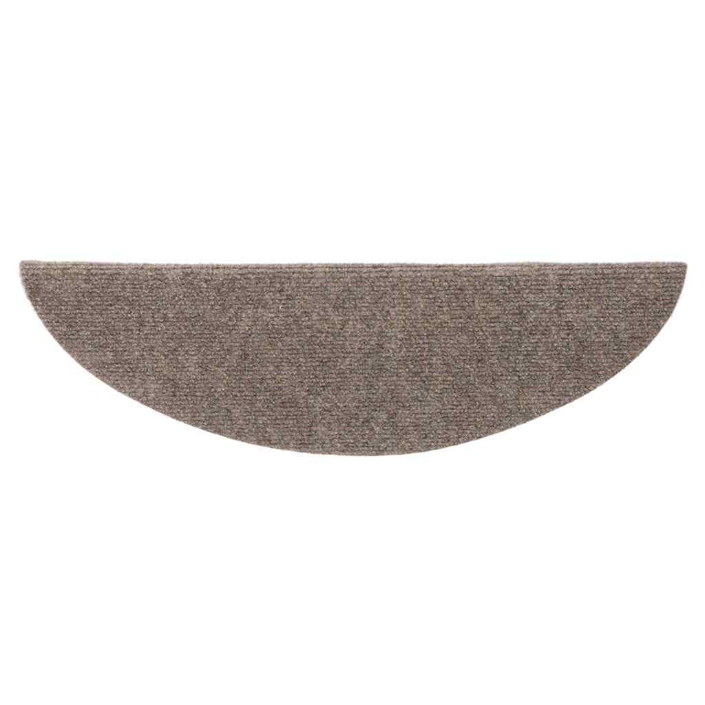 Stair Mats Self-adhesive 10 pcs 56x17x3 cm Beige Half Round