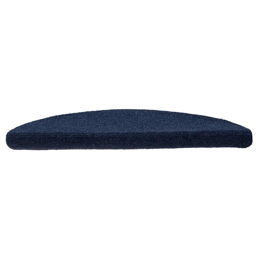 Stair Mats Self-adhesive 5 pcs 56x17x3 cm Navy Half Round