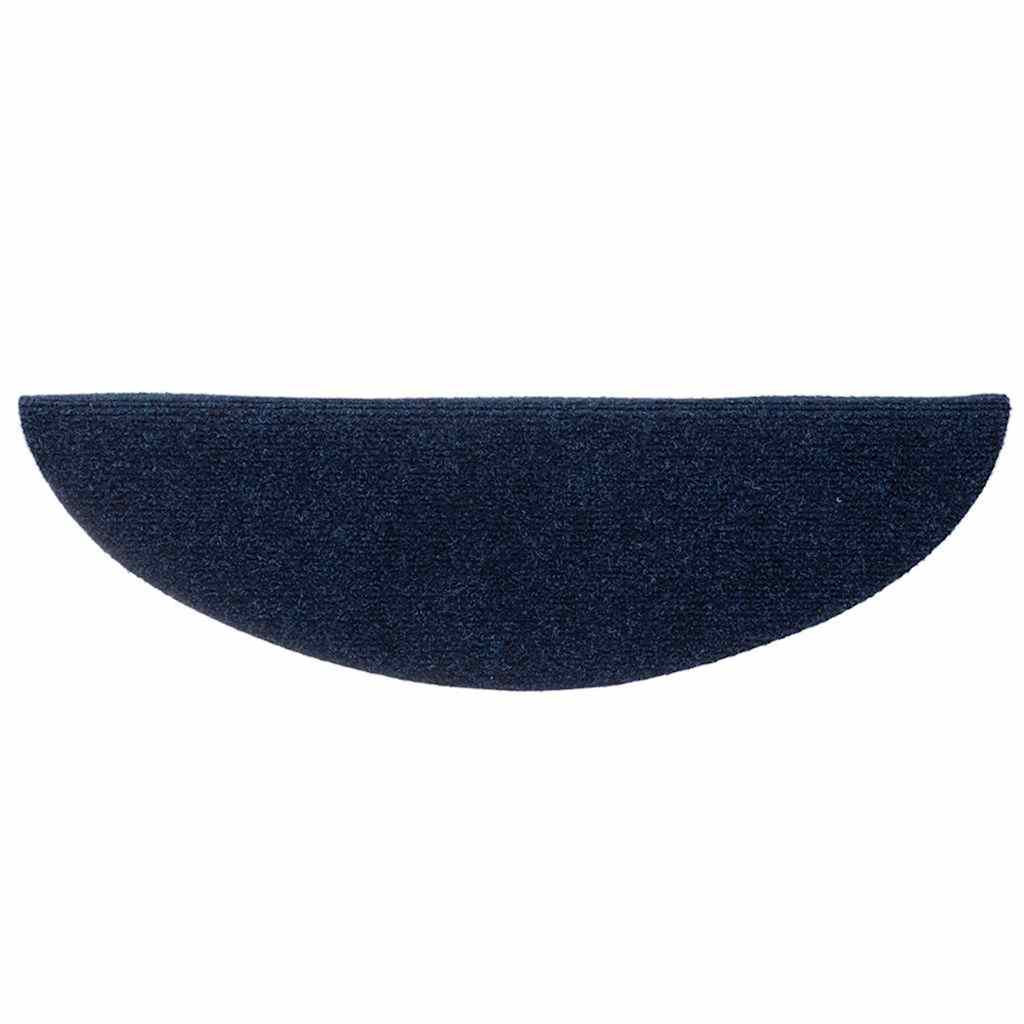 Stair Mats Self-adhesive 5 pcs 56x17x3 cm Navy Half Round