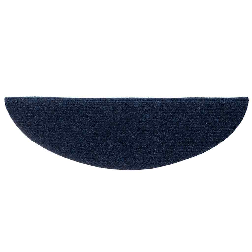 Stair Mats Self-adhesive 5 pcs 56x17x3 cm Navy Half Round
