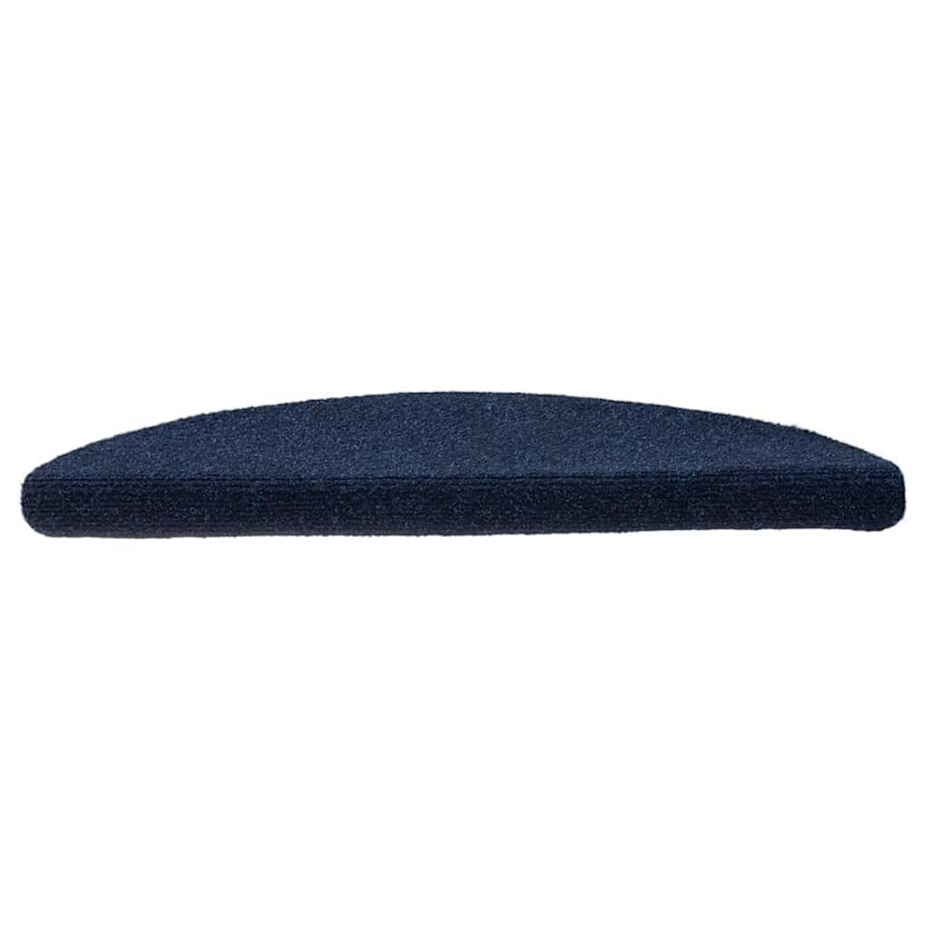 Stair Mats Self-adhesive 10 pcs 56x17x3 cm Navy Half Round