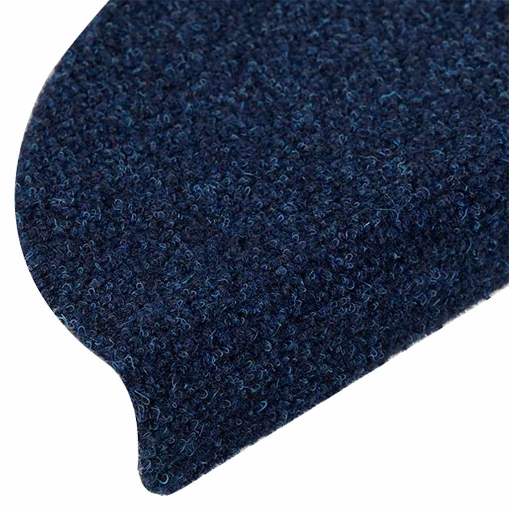 Stair Mats Self-adhesive 10 pcs 56x17x3 cm Navy Half Round