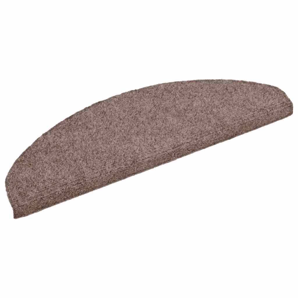 Stair Mats Self-adhesive 10 pcs 65x21x4 cm Light Brown Half Round Large