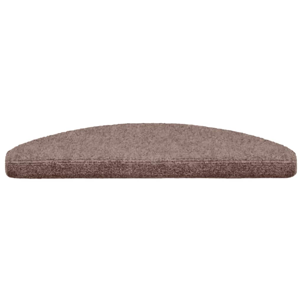 Stair Mats Self-adhesive 10 pcs 65x21x4 cm Light Brown Half Round Large