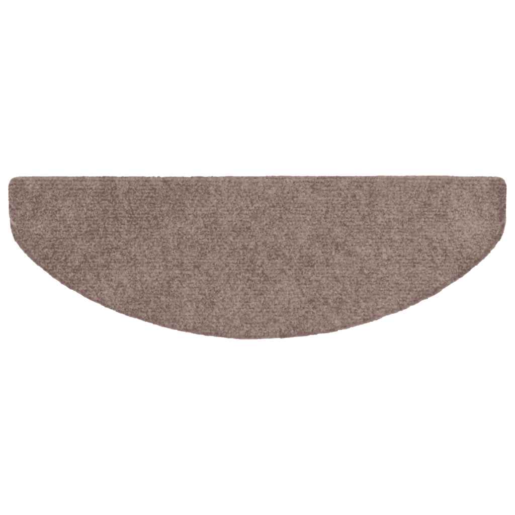 Stair Mats Self-adhesive 10 pcs 65x21x4 cm Light Brown Half Round Large
