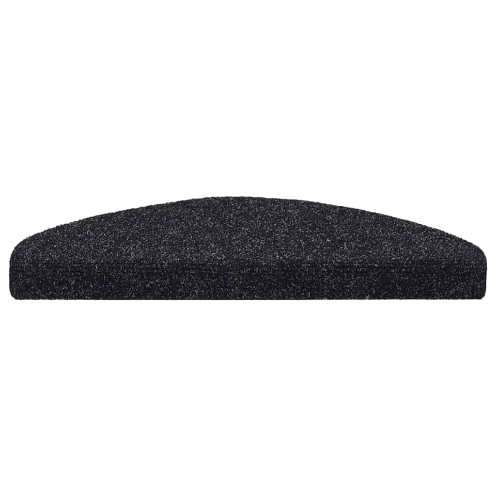 Stair Mats Self-adhesive 5 pcs 65x21x4 cm Black Half Round Large