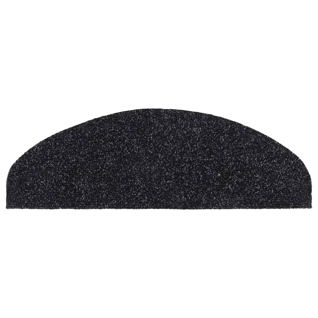 Stair Mats Self-adhesive 5 pcs 65x21x4 cm Black Half Round Large